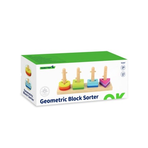 TOOKY TOY Sorter Kształtów z Kolorowymi Blokami Montessori Tooky Toy TOOKY TOY Sorter Kształtów z Kolorowymi Blokami Montessori Tooky Toy
