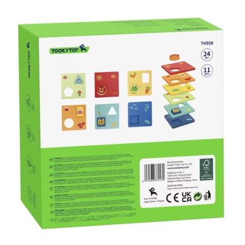 TOOKY TOY Układanka Montessori Kształty i Kolory Zwierzątka 6 Planszy FSC Tooky Toy TOOKY TOY Układanka Montessori Kształty i Kolory Zwierzątka 6 Planszy FSC Tooky Toy