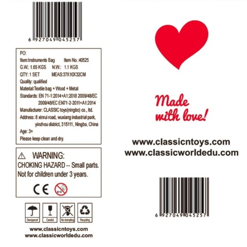 CLASSIC WORLD EDU Zestaw Instrumentów Muzycznych 9 Akcesoriów Classic World EDU CLASSIC WORLD EDU Zestaw Instrumentów Muzycznych 9 Akcesoriów Classic World EDU