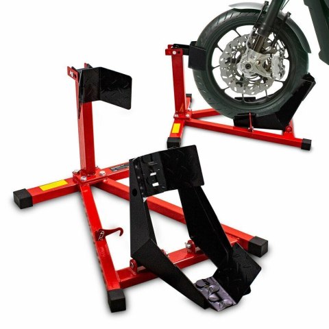 Stojak przedni do motocykla czerwono-czarny solidny uniwersalny stabilny Bituxx