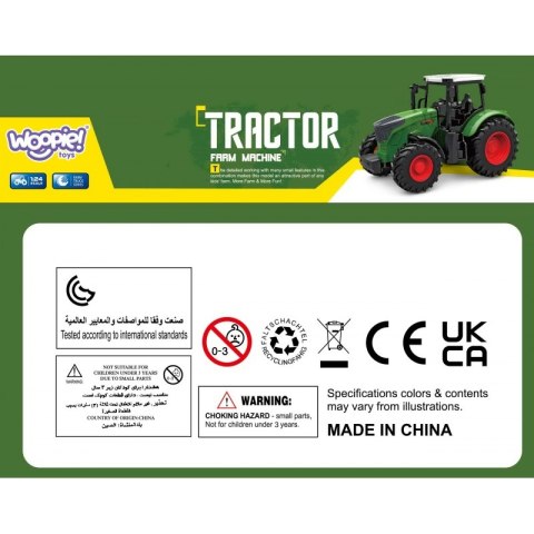 WOOPIE Traktor Ciągnik Gumowe Koła Zielony Woopie