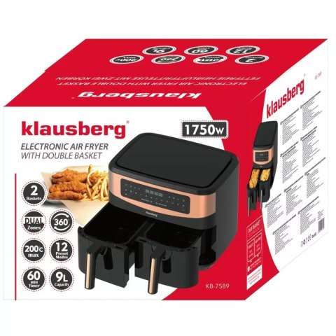 FRYTOWNICA BEZTŁUSZCZOWA 2 x 4,5L KLAUSBERG KB-7589 KLAUSBERG