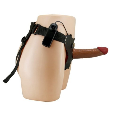 PRETTY LOVE - HARNESS BRIEFS Starks Universal Strap-On Harness 6,9&#039;&#039; Vibration Dildo Light Brown Boss of toys