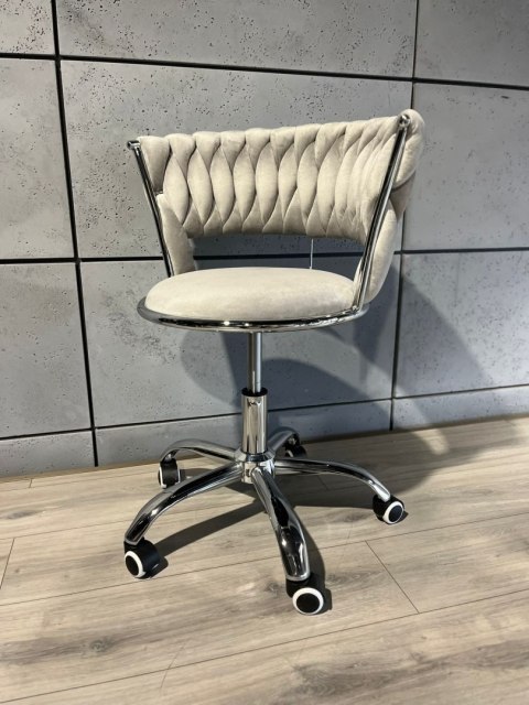 Krzesło obrotowe warkocz TRECCIA OFFICE GREY VELVET Lugano