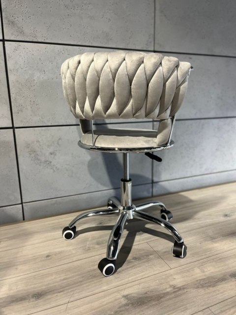 Krzesło obrotowe warkocz TRECCIA OFFICE GREY VELVET Lugano