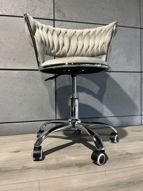 Krzesło obrotowe warkocz TRECCIA OFFICE GREY VELVET Lugano