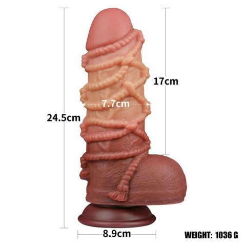 9.5'' Dual layered Platinum Silicone Cock with Rope Boss of toys 9.5'' Dual layered Platinum Silicone Cock with Rope Boss of toys