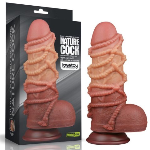 9.5&#039;&#039; Dual layered Platinum Silicone Cock with Rope Boss of toys