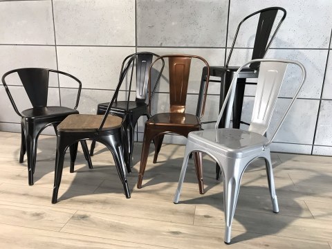 Krzesło metalowe loft CORSICA LIGHT GREY - II GATUNEK Lugano