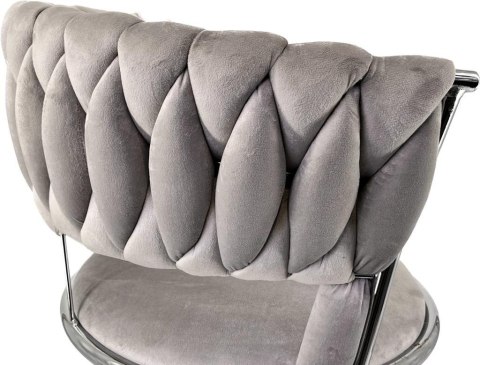 Krzesło obrotowe warkocz TRECCIA OFFICE GREY VELVET Lugano