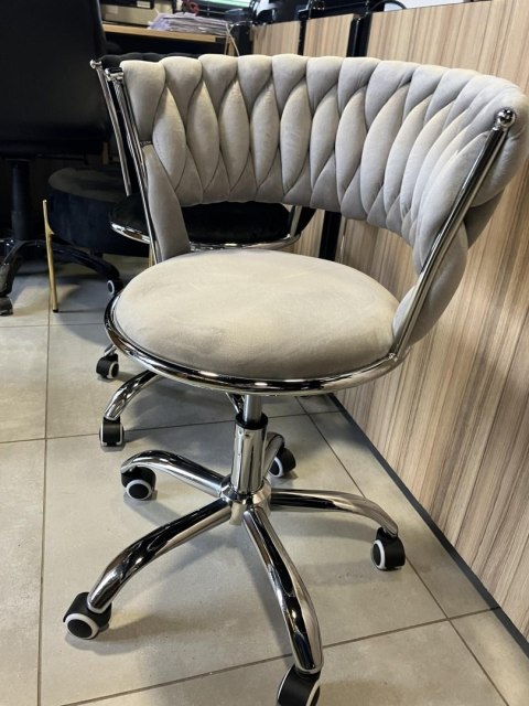 Krzesło obrotowe warkocz TRECCIA OFFICE GREY VELVET Lugano