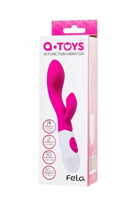 A-TOYS, Vibrator Fela with Clitoral Stimulator, Silicone, Pink, 20.5 cm, 10 speeds, 2xAAA Boss of toys A-TOYS, Vibrator Fela with Clitoral Stimulator, Silicone, Pink, 20.5 cm, 10 speeds, 2xAAA Boss of toys