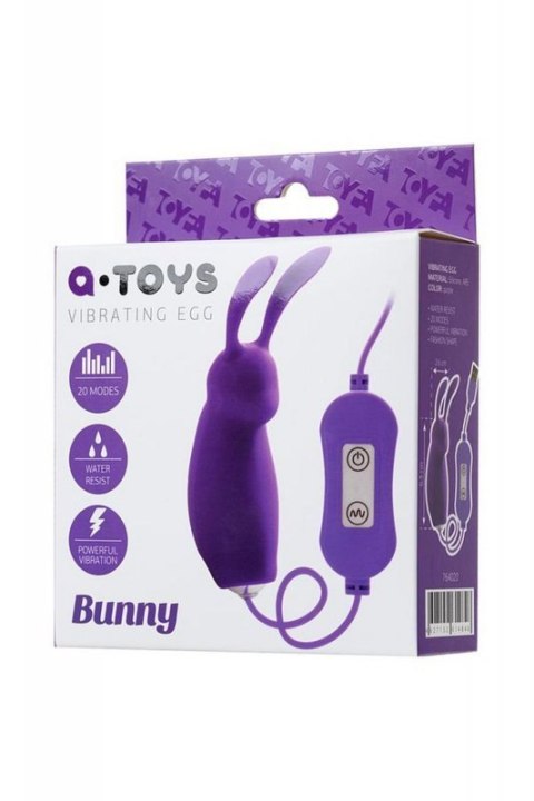 A-TOYS, Vibro egg 'Bunny', with control panel, silicone, violet Boss of toys A-TOYS, Vibro egg 'Bunny', with control panel, silicone, violet Boss of toys