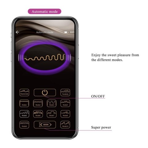 PRETTY LOVE - August, Mobile APP Long-distance Control 12 vibration functions, ABS Silicone, USB rechargeable Boss of toys