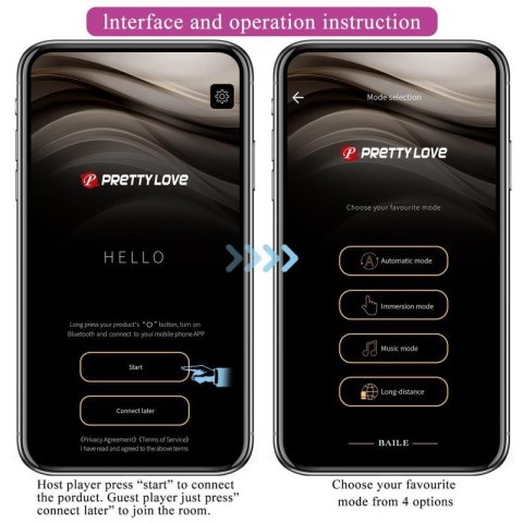 PRETTY LOVE - August, Mobile APP Long-distance Control 12 vibration functions, ABS Silicone, USB rechargeable Boss of toys