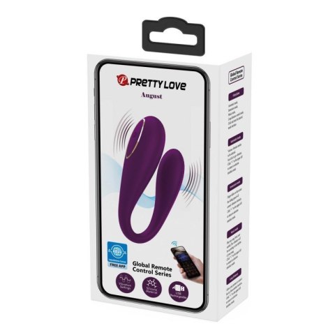 PRETTY LOVE - August, Mobile APP Long-distance Control 12 vibration functions, ABS Silicone, USB rechargeable Boss of toys
