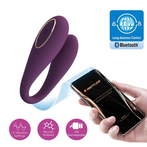 PRETTY LOVE - August, Mobile APP Long-distance Control 12 vibration functions, ABS Silicone, USB rechargeable Boss of toys