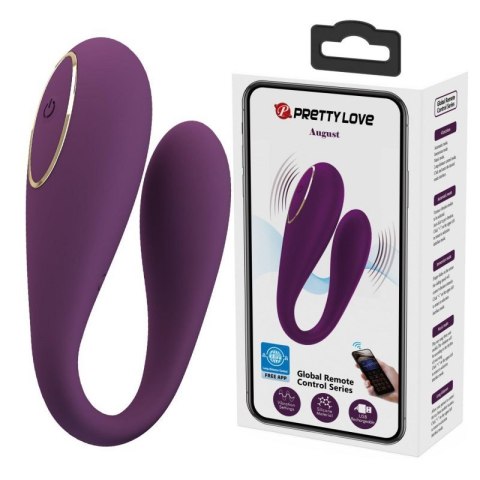 PRETTY LOVE - August, Mobile APP Long-distance Control 12 vibration functions, ABS Silicone, USB rechargeable Boss of toys