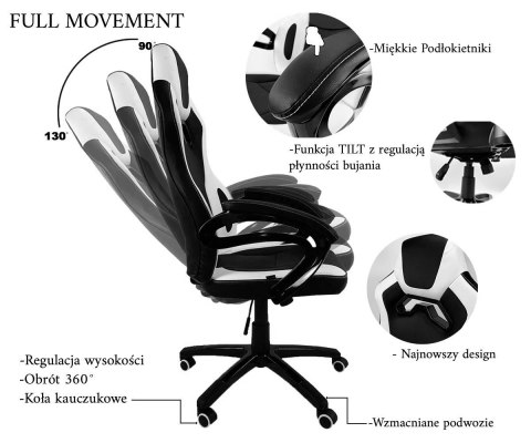 Fotel obrotowy do biurka REVENTON RED PU SPC OUTLET Prototype
