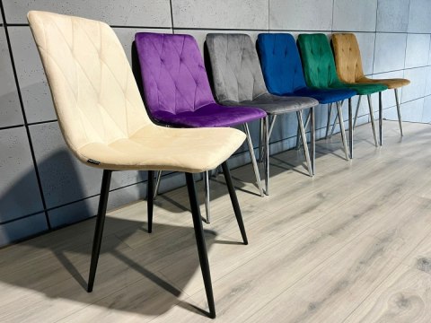 Krzesło tapicerowane BORGO VELVET BEIGE II GATUNEK Lugano