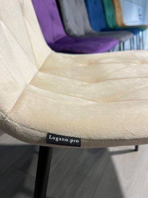 Krzesło tapicerowane BORGO VELVET BEIGE II GATUNEK Lugano