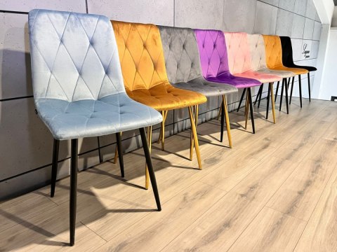 Krzesło tapicerowane BORGO VELVET LIGHT BLUE II GATUNEK Lugano