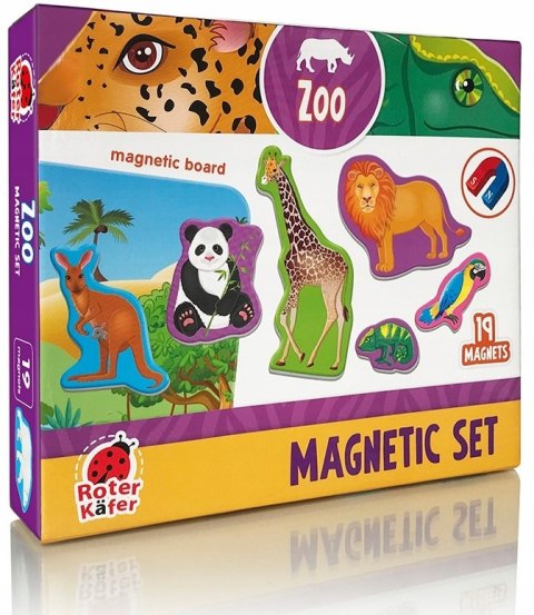 ZESTAW MAGNETYCZNY ZOO Z TABLICĄ MAGNESY UKŁADANKA ROTER KAFER ROTER KAFER