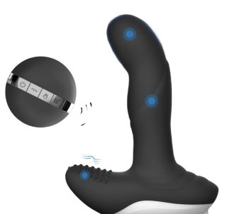 Luxury Play Prostate Stimulator - Silicone Usb Massager - 7 Function - Pulsator - Heating - Black Boss of toys
