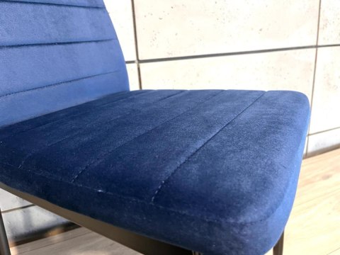 Krzesło tapicerowane VALVA LINE VELVET BLUE OUTLET Lugano