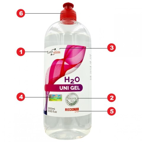 H2O UNI ŻEL WODNY POŚLIZGOWY 1000mlRED BOTTLE LINE LoveStim H2O UNI ŻEL WODNY POŚLIZGOWY 1000mlRED BOTTLE LINE LoveStim