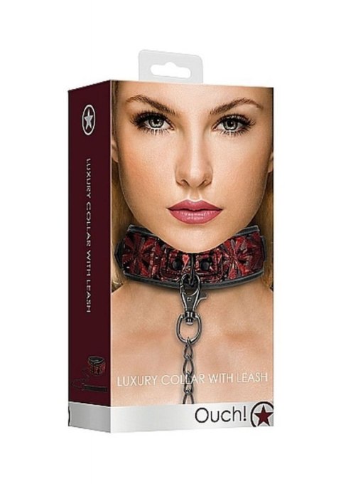Luxury Collar with Leash - Burgundy Boss of toys Luxury Collar with Leash - Burgundy Boss of toys