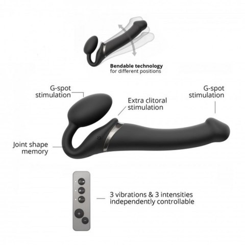 VIBRATING STRAP-ON - M - BLACK Boss of toys