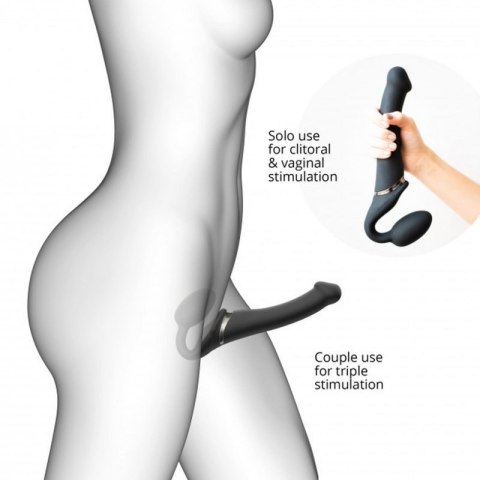 VIBRATING STRAP-ON - M - BLACK Boss of toys