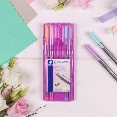 Cienkopis triplus PASTEL 6 kol. w etui Staedtler