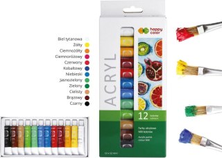 Farba akrylowa zestaw 12 kolorów x 12 ml