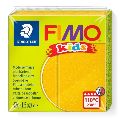 Kostka FIMO Kids 42g złoty brokatowy masa termoutwardzalna Staedtler