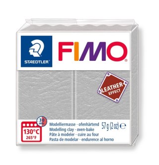 Kostka FIMO leather effect 57g jasnoszary masa termoutwardzalna Staedtler