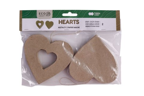 Kształty z papier mache HEARTS 2 szt 10x2.5cm Kształty z papier mache HEARTS 2 szt 10x2.5cm