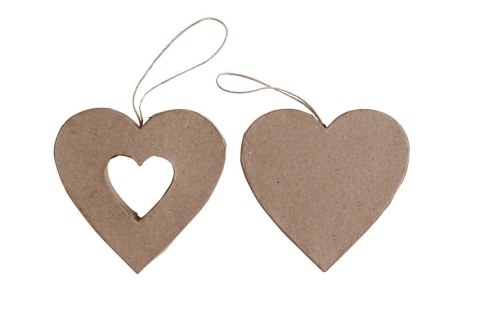 Kształty z papier mache HEARTS 2 szt 10x2.5cm Kształty z papier mache HEARTS 2 szt 10x2.5cm