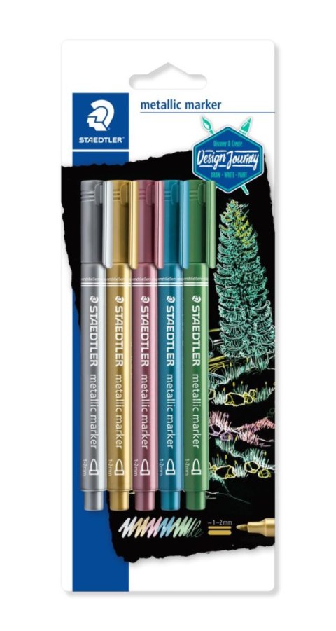 Marker metaliczny marker okragła końcówka 5 kol. na blistrze Staedtler Marker metaliczny marker okragła końcówka 5 kol. na blistrze Staedtler