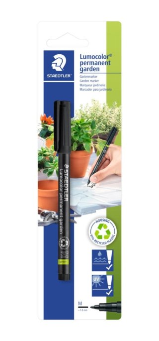 Pisak ogrodowy Lumocolor garden M wodoodporny czarny blister Staedtler