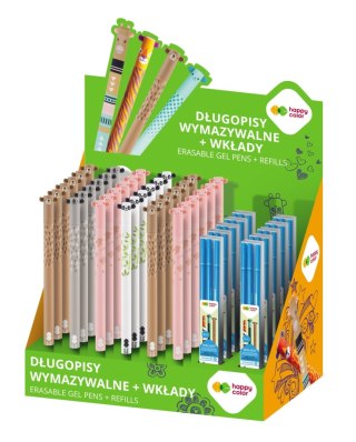 Display Długopis wymazywalny Uszaki 0.5mm niebieski 36 szt + wkłady 12 etui