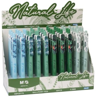 Długopis automatyczny Natural 05mm niebieski 40 szt display MG