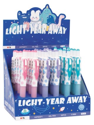 Długopis żelowy automatyczny Light Year Away 05mm niebieski 30szt MG