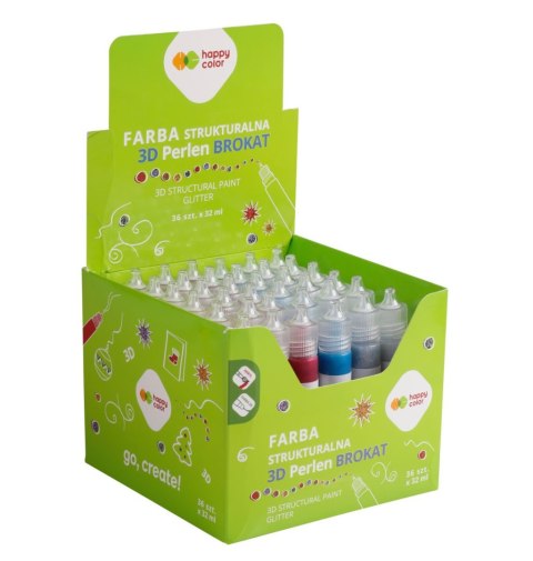 Farba 3D 32ml mix 6 kolorów brokat Farba 3D 32ml mix 6 kolorów brokat
