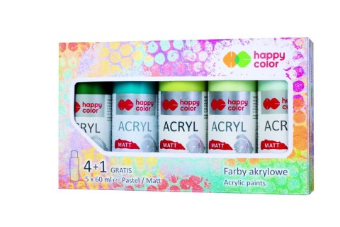 Farba akrylowa zestaw 5 kolorów x 60 ml kolory MIX E Farba akrylowa zestaw 5 kolorów x 60 ml kolory MIX E