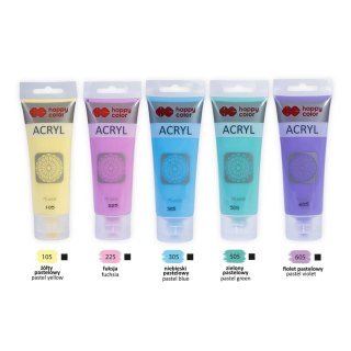 Farba akrylowa zestaw 5 kolorów x 75 ml kolory pastel