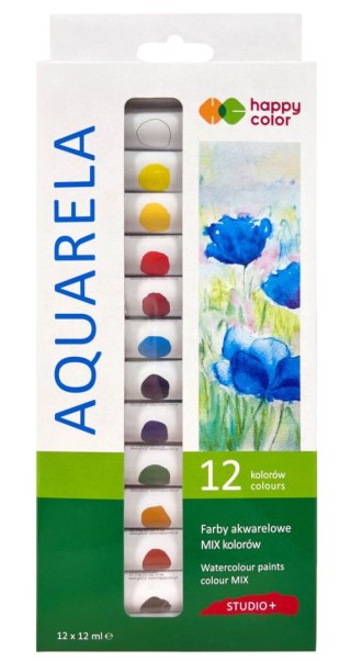 Farba akwarelowa STUDIO zestaw 12 kolorów x 12 ml