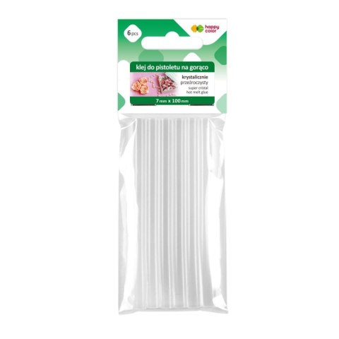 Klej do pistoletu na gorąco krystalicznie przezroczysty 7mm x 100mm 6szt Klej do pistoletu na gorąco krystalicznie przezroczysty 7mm x 100mm 6szt