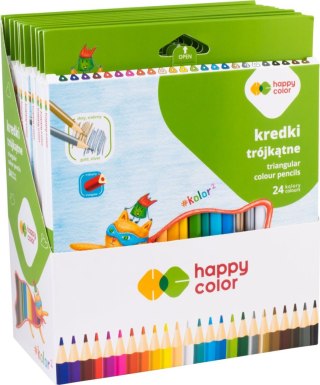 Kredki drewniane szkolne trójkątne 24 kol. KOLOR2